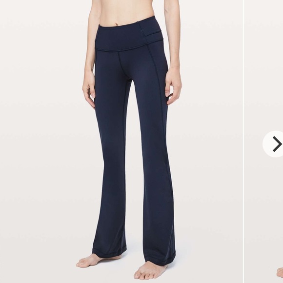 Lululemon Sz 4 Groove Pant Flare *Full-On Luon (super thick) True Navy (hemmed) - Picture 7 of 16